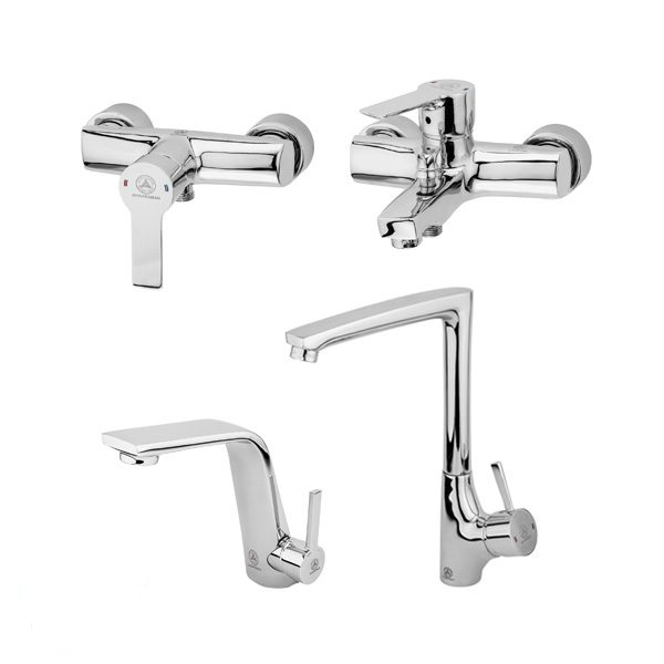 ست شیرآلات بهداشتی  قهرمان مدل الماس دسته یاقوت